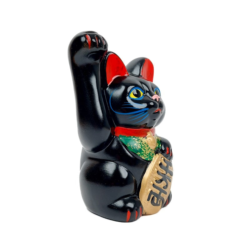 Maneki Neko Svart Seto 13 cm