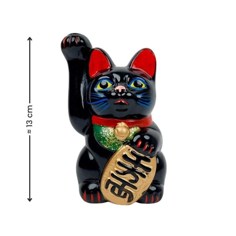 Maneki Neko Svart Seto 13 cm