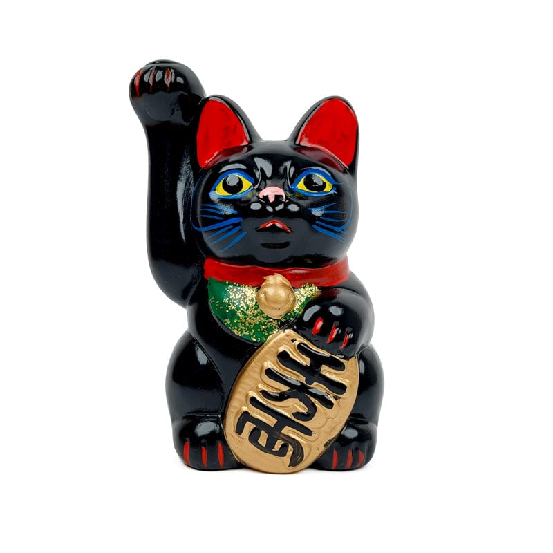 Maneki Neko Svart Seto 13 cm