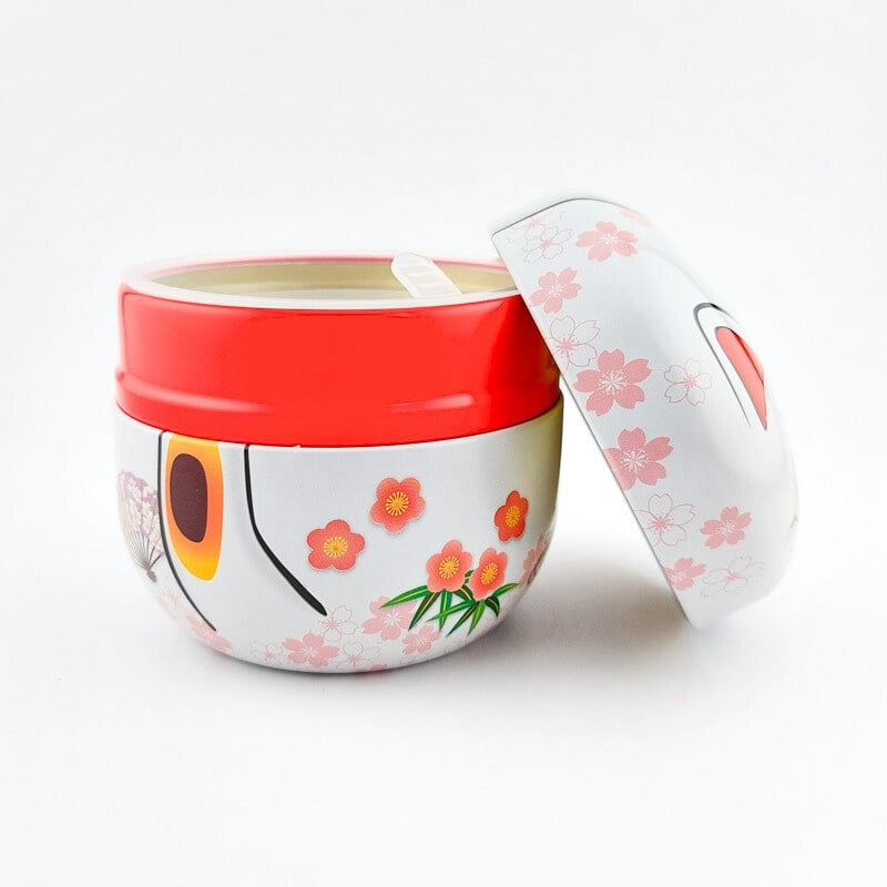 Maneki Neko Teask i vit metall