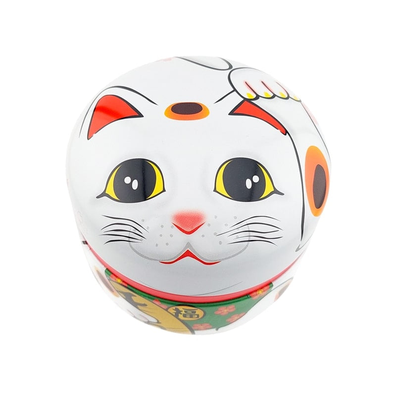 Maneki Neko Teask i vit metall