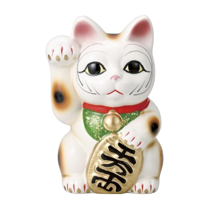 Maneki Neko Vit höger tass 17 cm