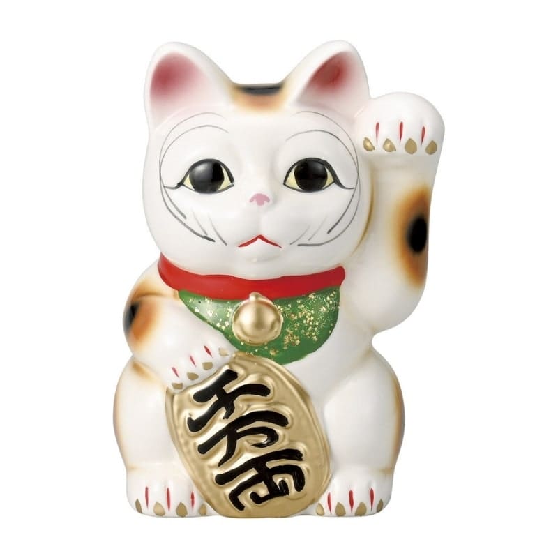 Maneki Neko Vit Vänster tass 17 cm