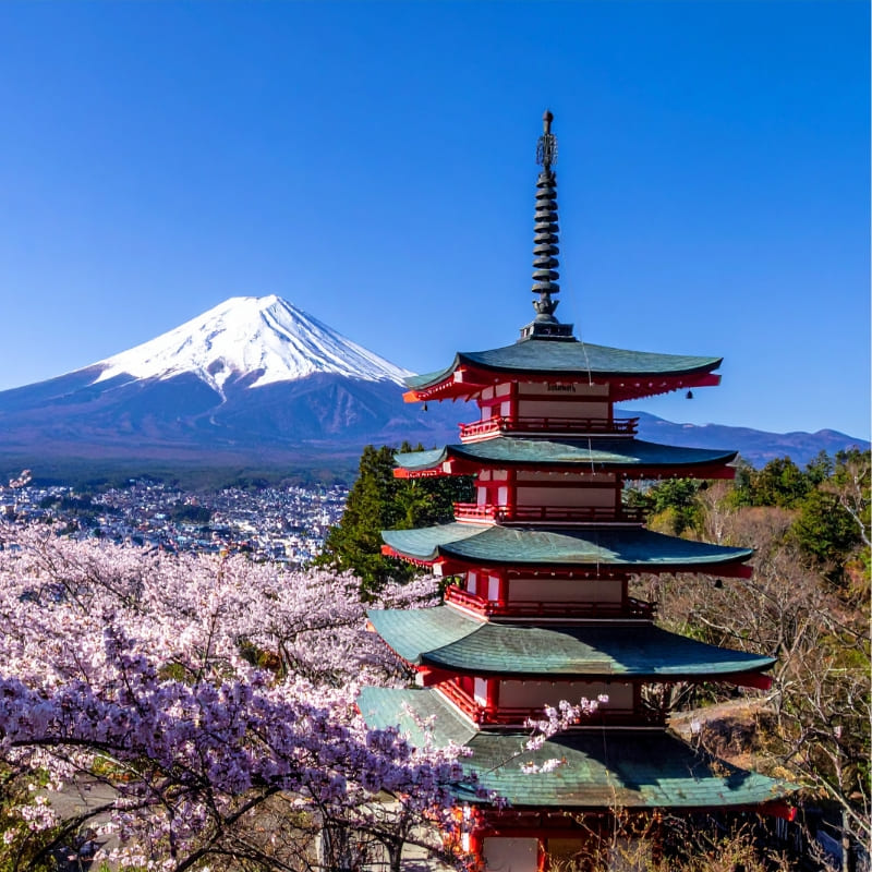 Japansk miniatyrmodell - Röd pagod