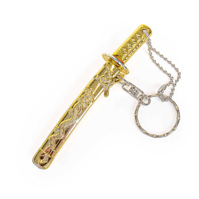 Mini-Katana Nyckelring - Gyllene Drake