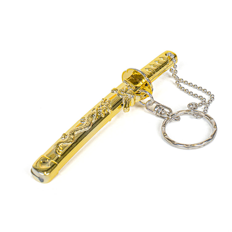 Mini-Katana Nyckelring - Gyllene Drake