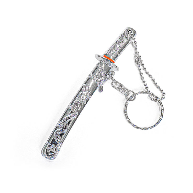 Mini-Katana Nyckelring - Silverfärgad Drake