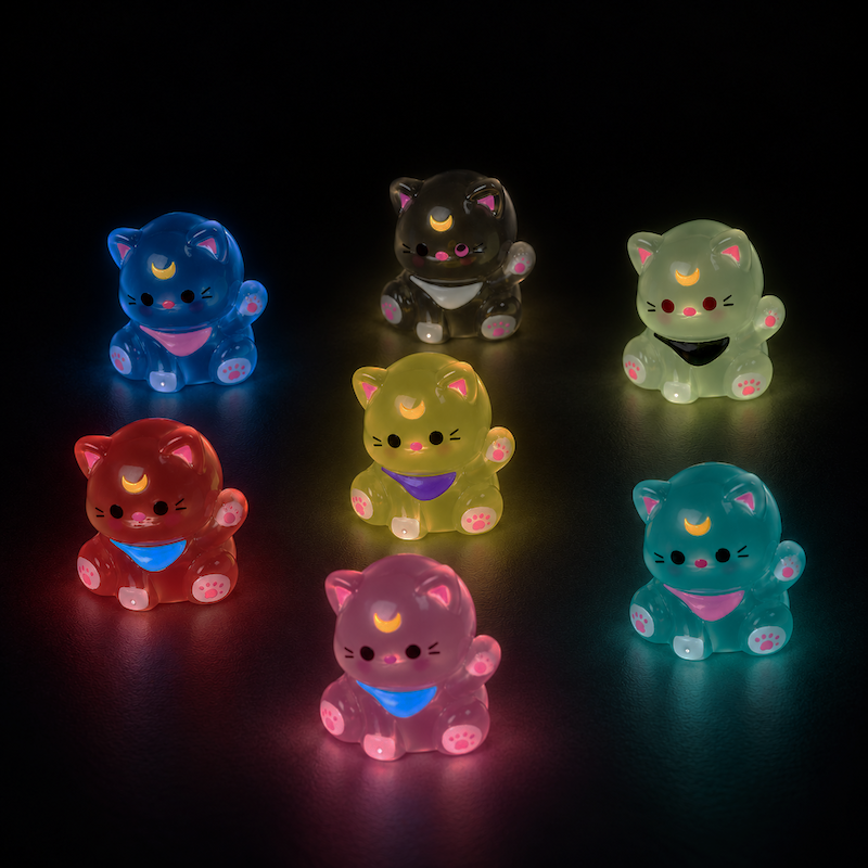 Minifigur - Färgglad Självlysande Katt