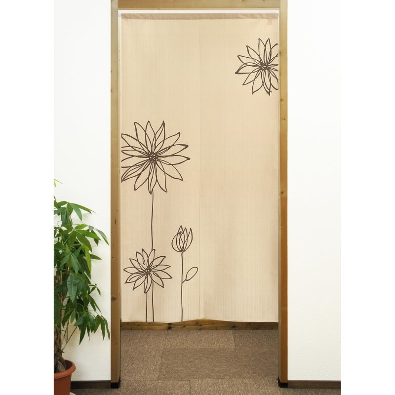 Noren Flower japansk gardin 85 x 170 cm