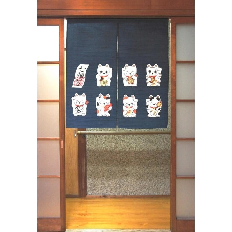 Noren japansk domstol Neko 85 x 90 cm