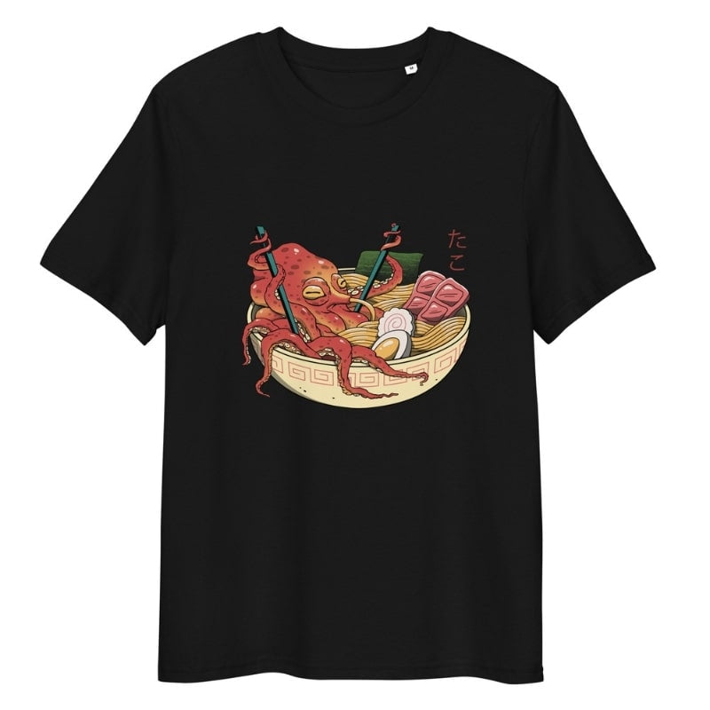 Octopus Ramen Japansk T shirt S / Noir