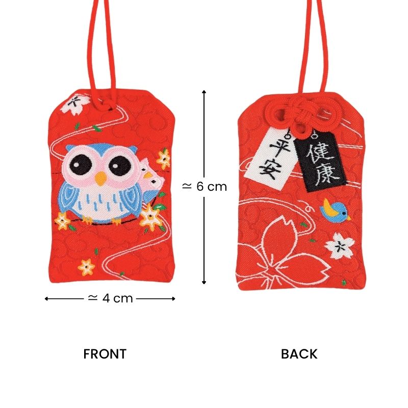 Omamori Kawaii Röd - Uggla