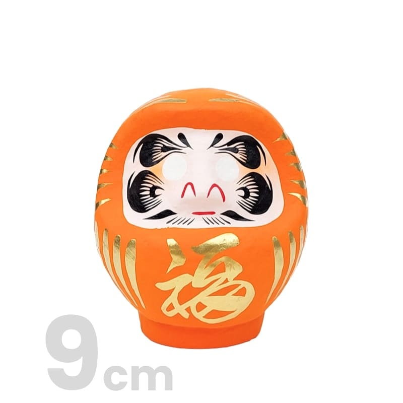 Orange japansk Daruma 9 till 15 cm 9 cm