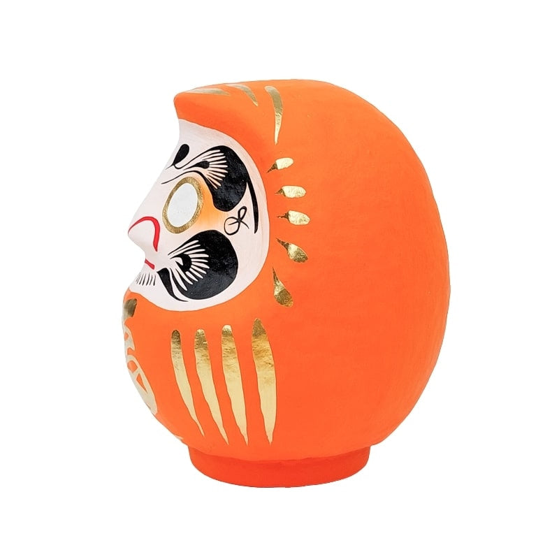 Orange japansk Daruma 9 till 15 cm