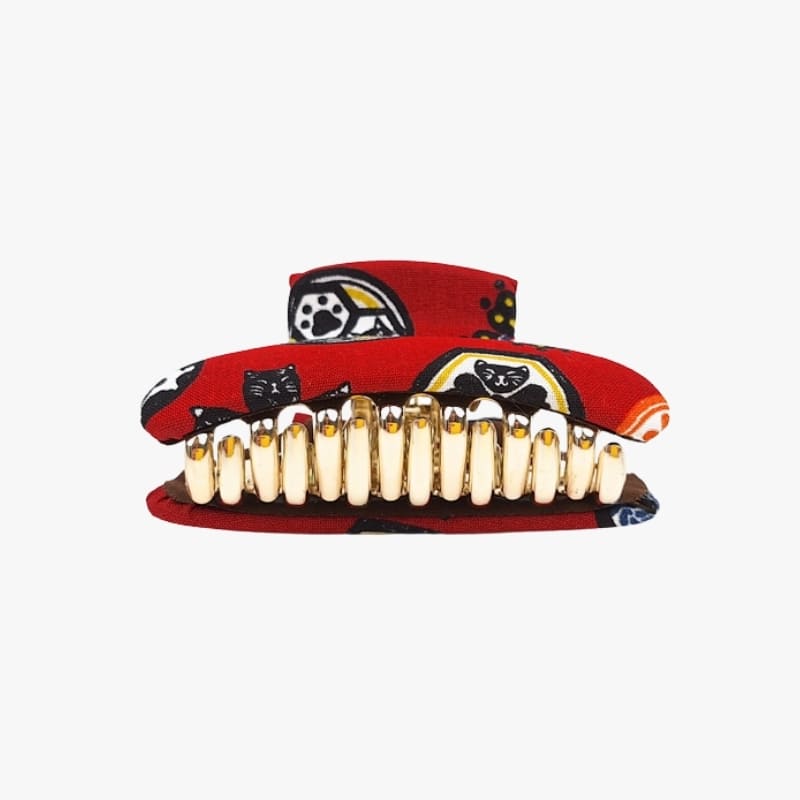 Japansk katt hårspänne av tyg