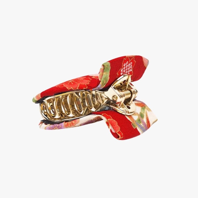 Japanskt hårspänne Rött tyg