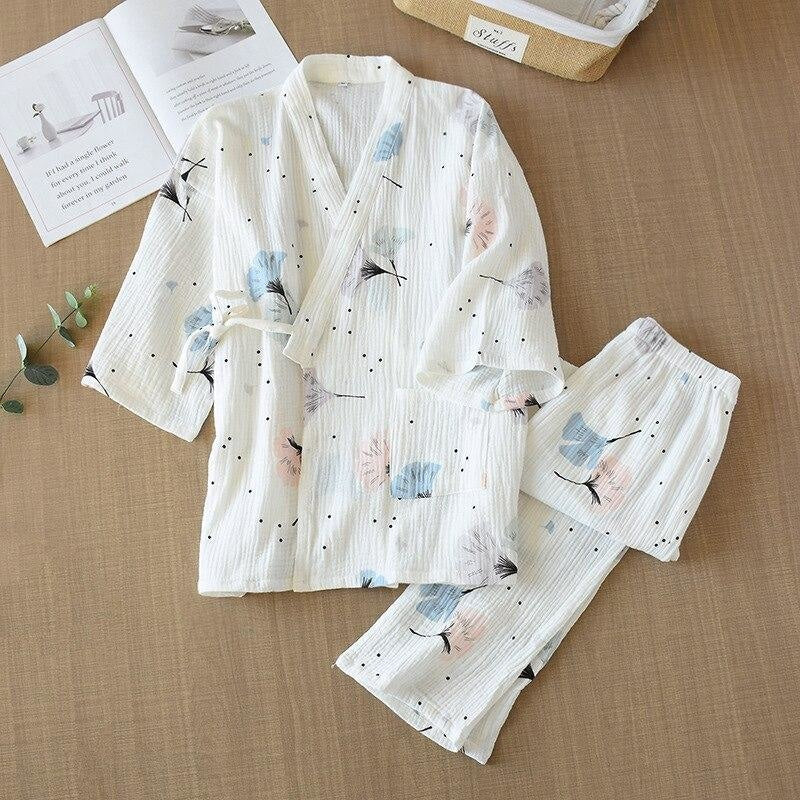 Pyjamas Kimono för kvinnor Vit / M