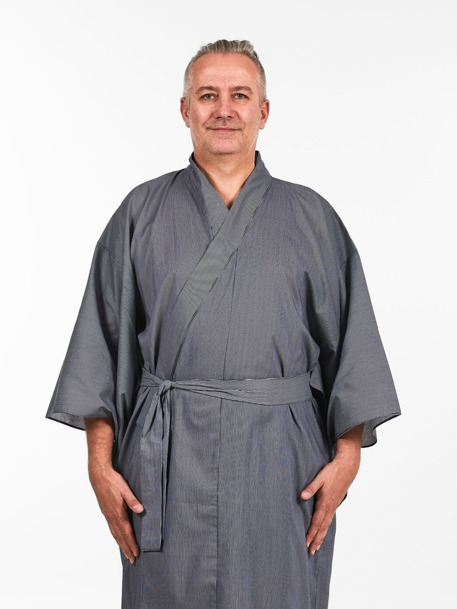 Randig Yukata Kimono för män