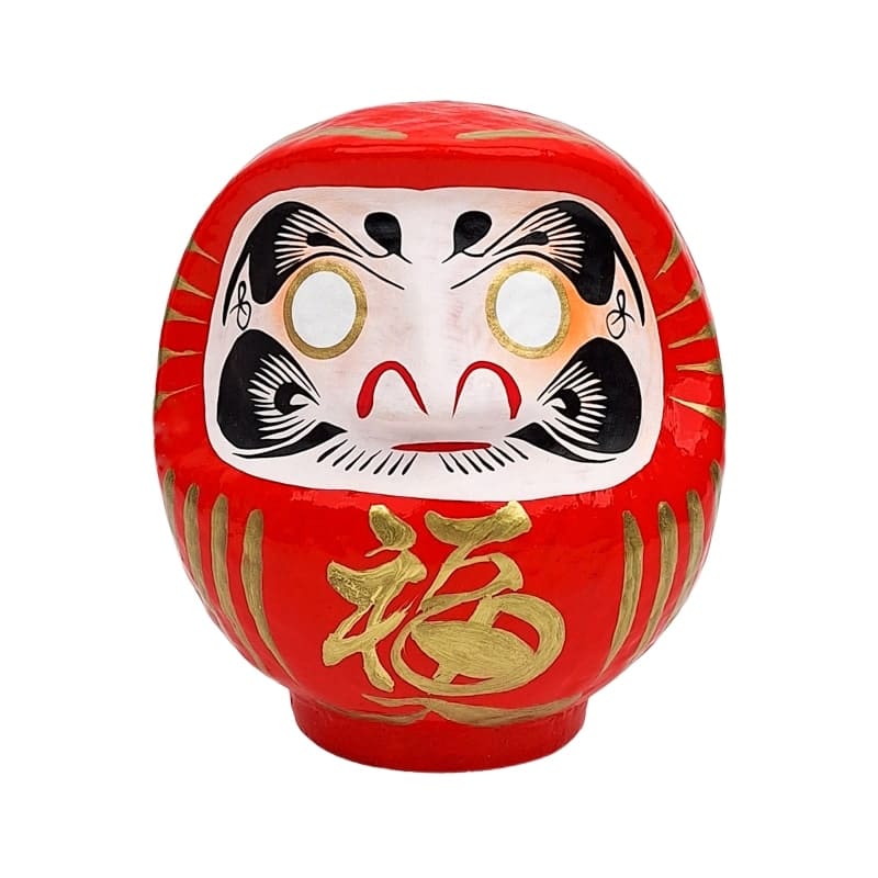 Röd japansk daruma 9 till 15 cm