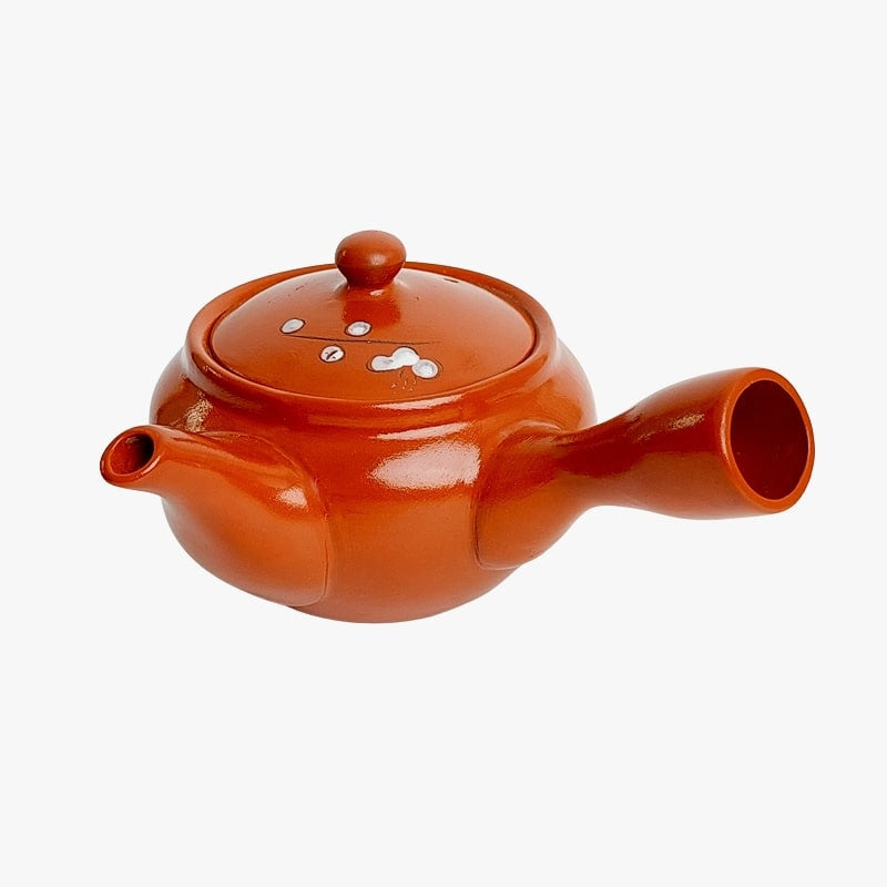 Röd japansk tekanna Kyusu