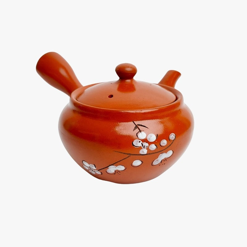 Röd japansk tekanna Kyusu