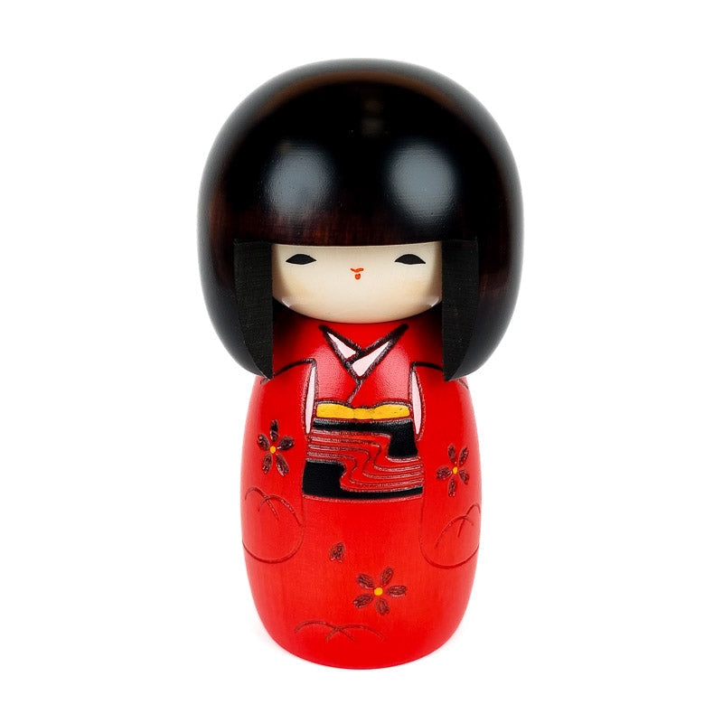 Röd Kokeshi docka