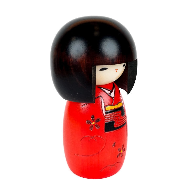 Röd Kokeshi docka