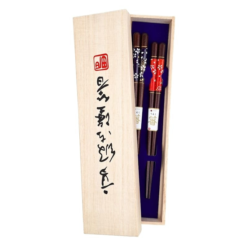 Röda & blå japanska ätpinnar set