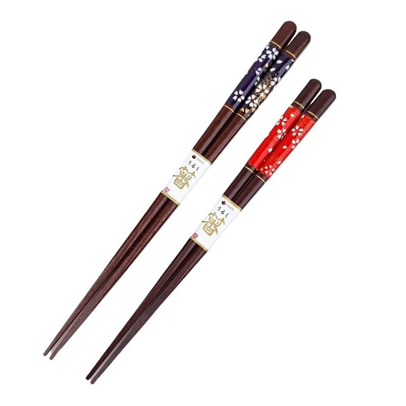 Röda & blå japanska ätpinnar set