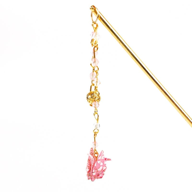 Rosa origami japansk Kanzashi