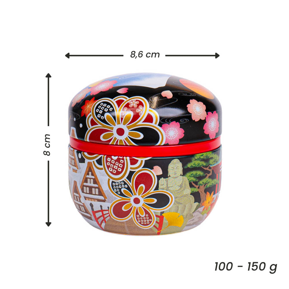 Rund Japansk Teburk i Metall - Meisho-e
