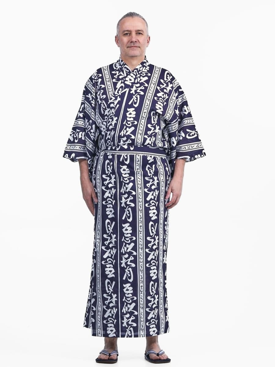 Ryokan Yukata Kimono för män S