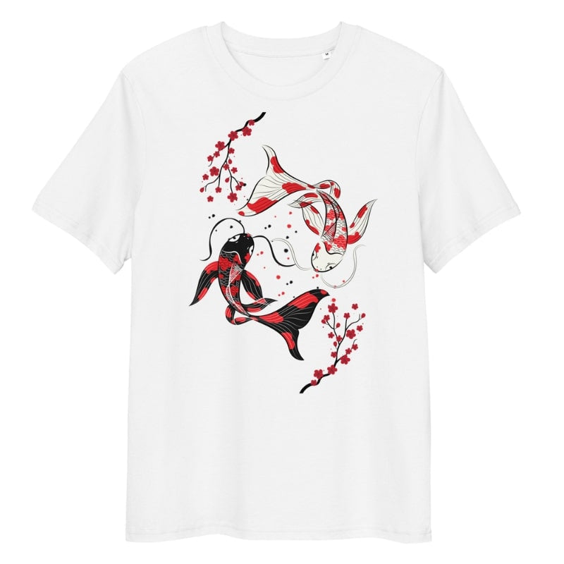 Sakura Koi Japansk T shirt S / Blanc