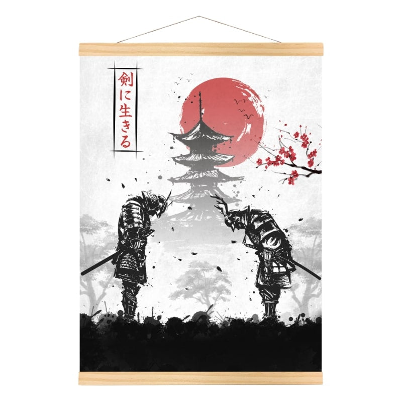 Samurai Duel Japansk Poster A3