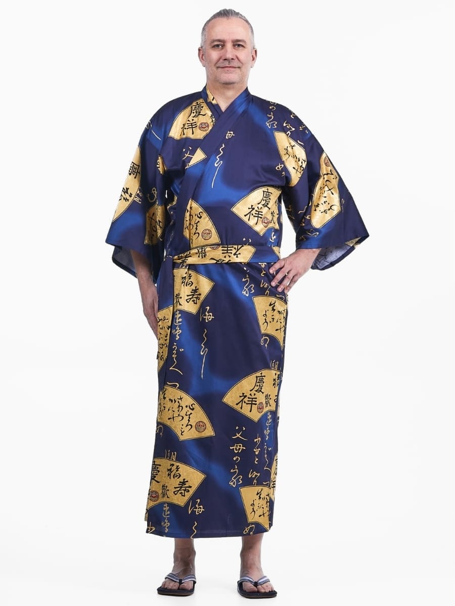 Sensu Gold Japansk Kimono för män En storlek