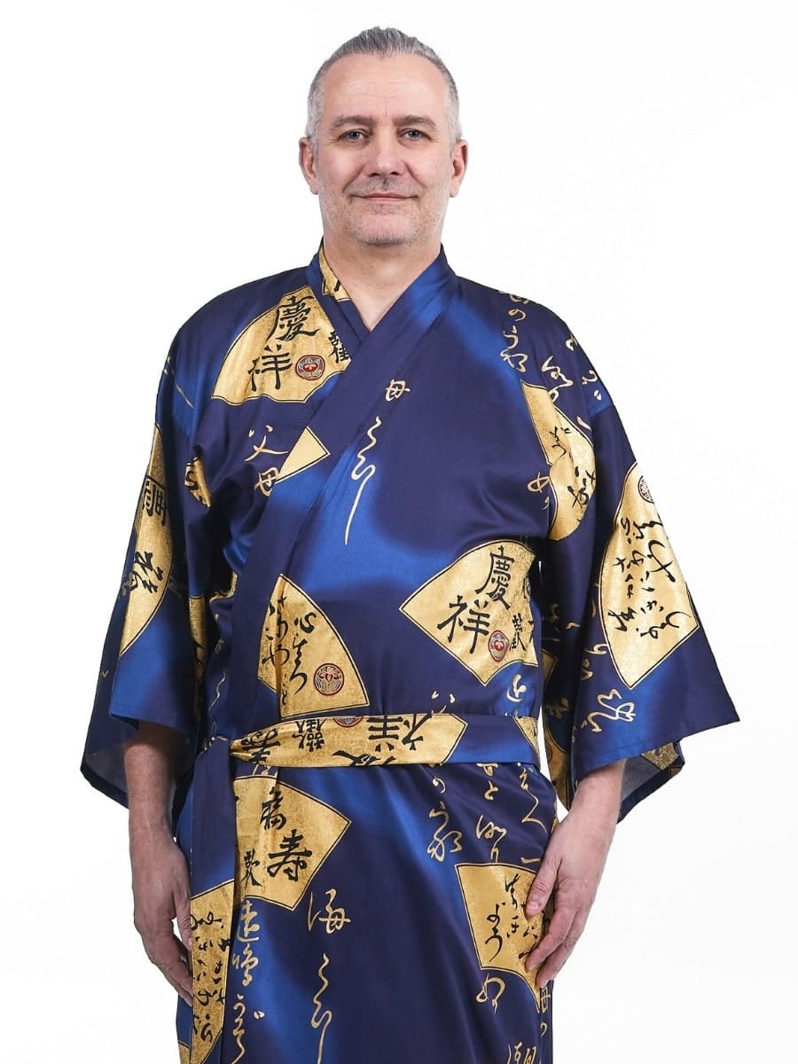 Sensu Gold Japansk Kimono för män En storlek