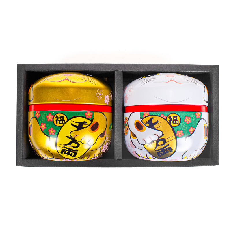 Set med 2 Teburkar i Metall - Maneki Neko