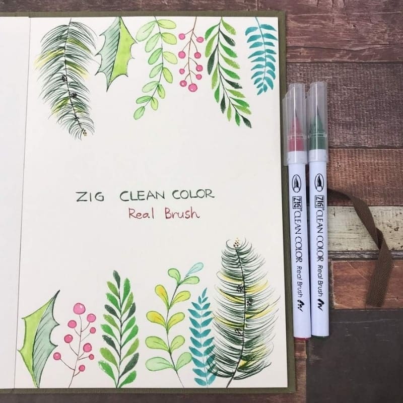 Set med 24 ZIG Extra Fine Brush pennor