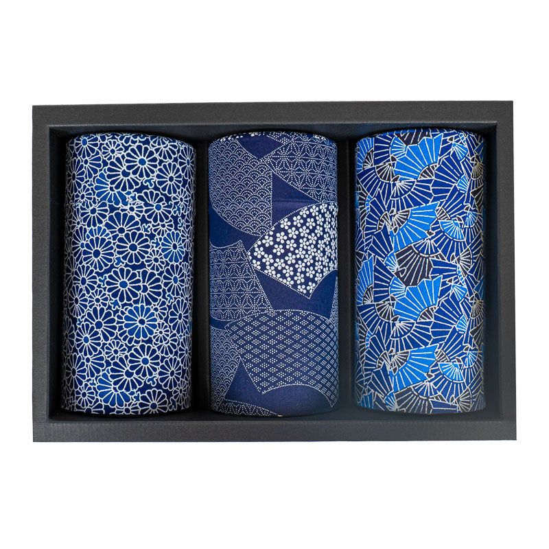 Set med 3 Japanska Teburkar - Indigo