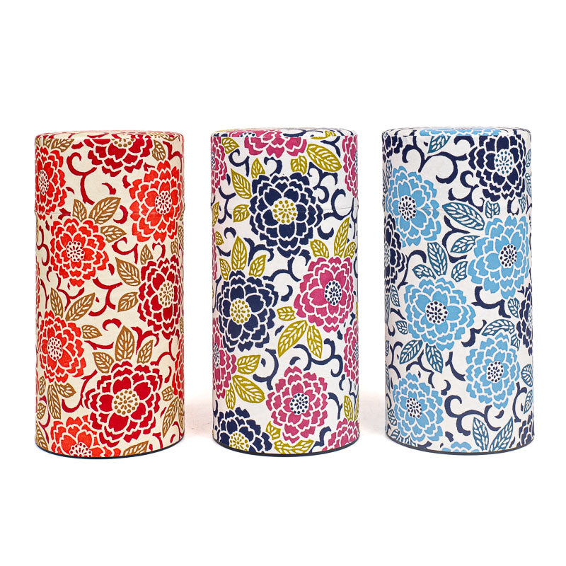 Set med 3 Teburkar med Washipapper - Blommor