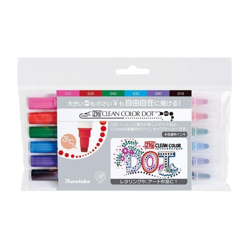Set med 6 Dot Double Point pennor