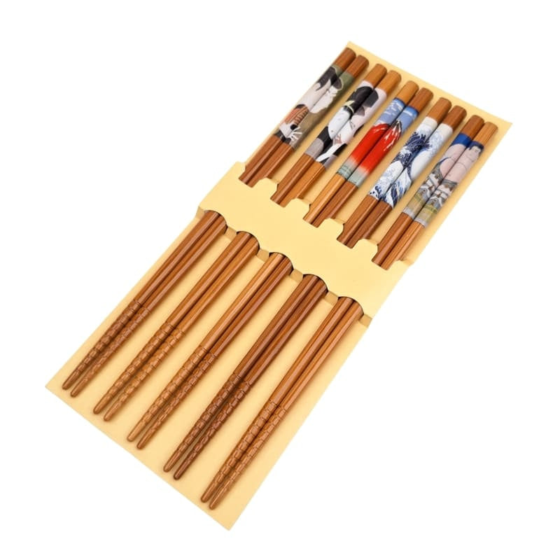 Set med japanska Ukiyo e ätpinnar