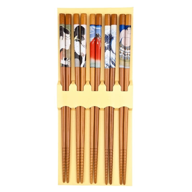 Set med japanska Ukiyo e ätpinnar