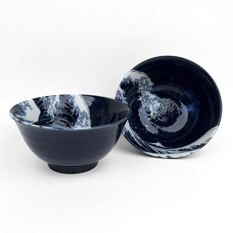 Set om 2 japanska Kanagawa skålar