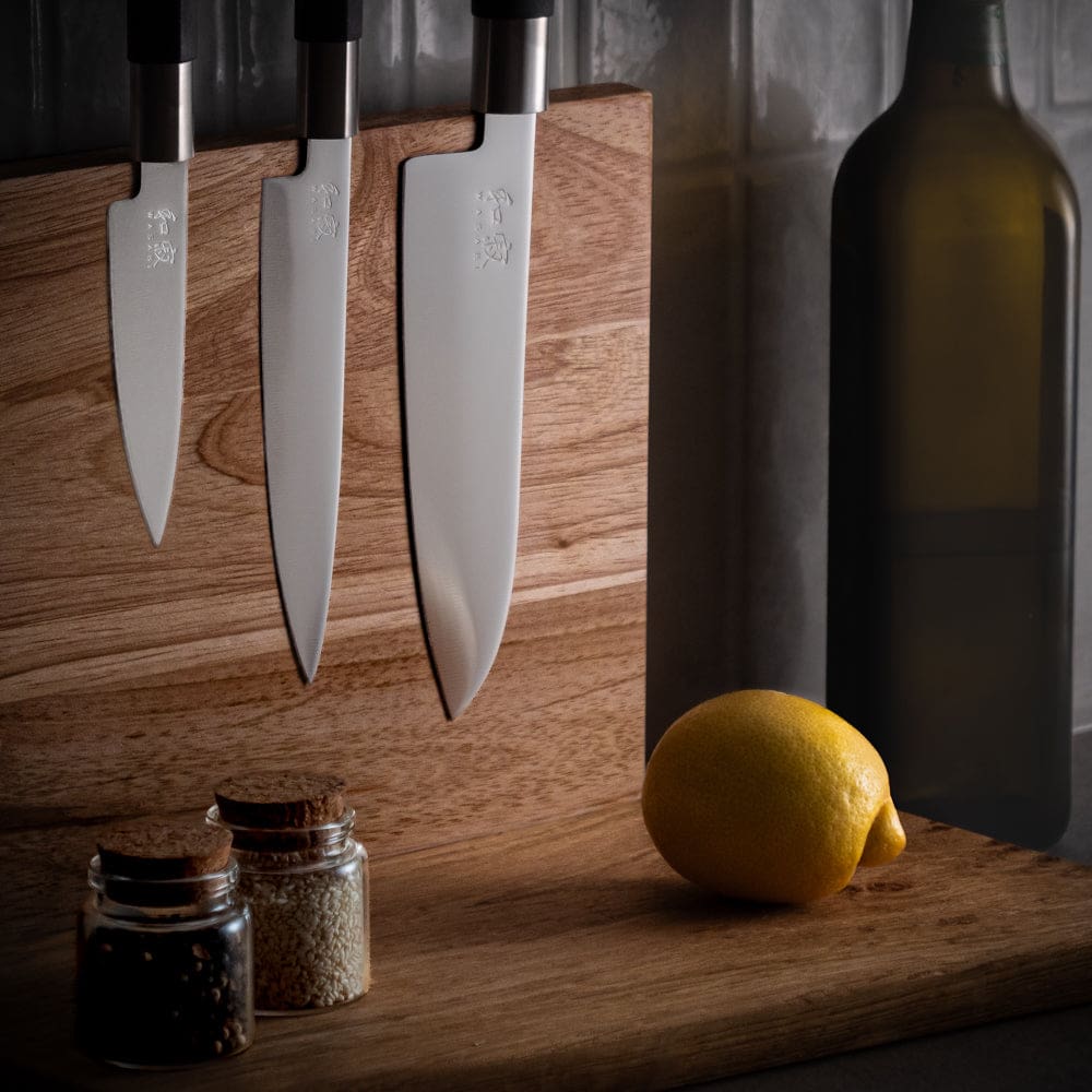 Set om 3 KAI Wasabi Black japanska knivar