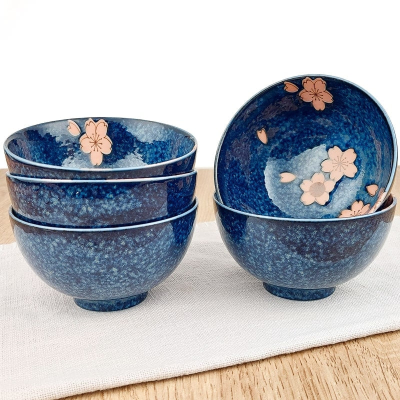 Set om 5 japanska Sakura skålar