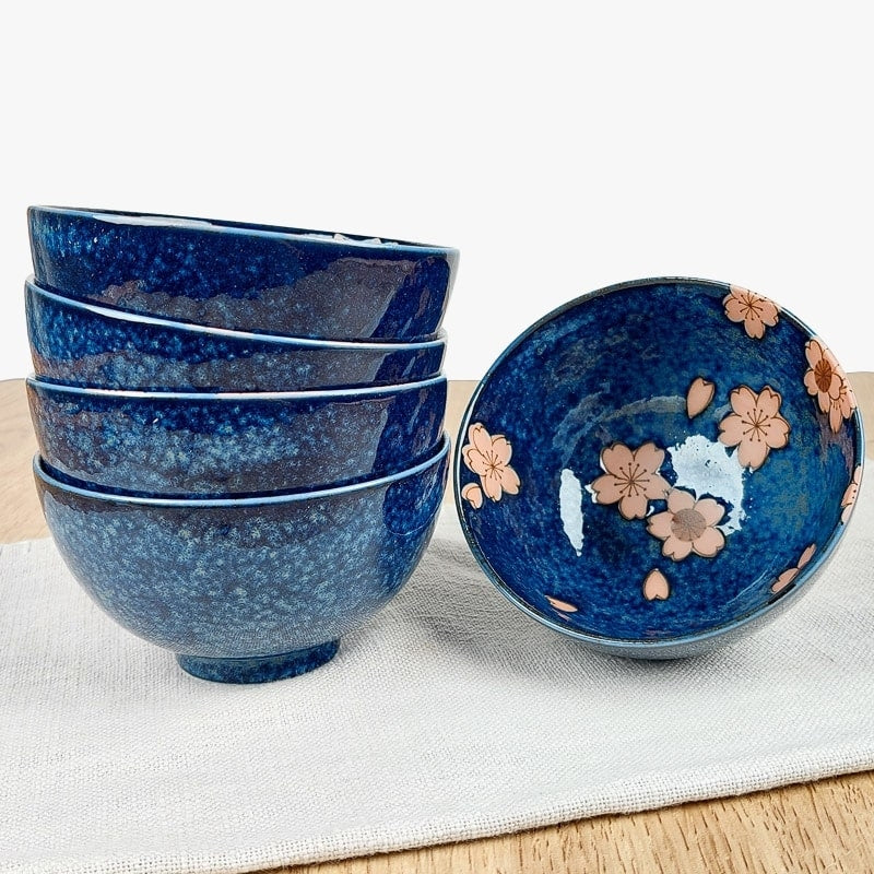 Set om 5 japanska Sakura skålar