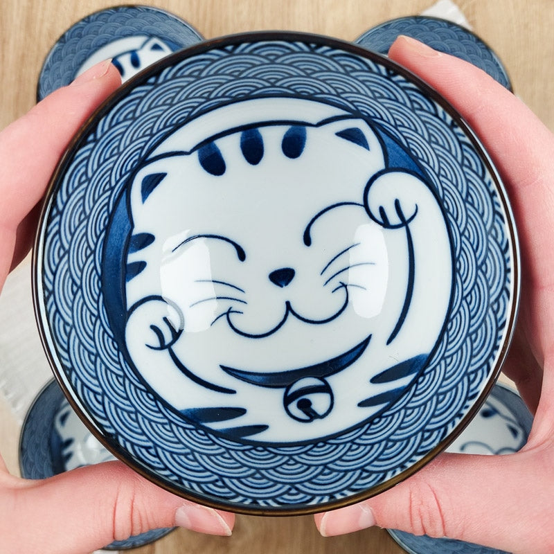 Set om 5 skålar Maneki Neko
