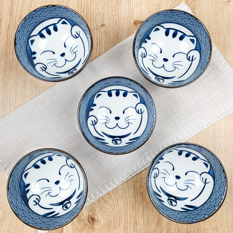 Set om 5 skålar Maneki Neko
