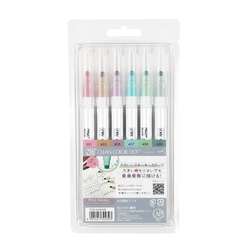 Set om 6 Dot Smoky highlighters